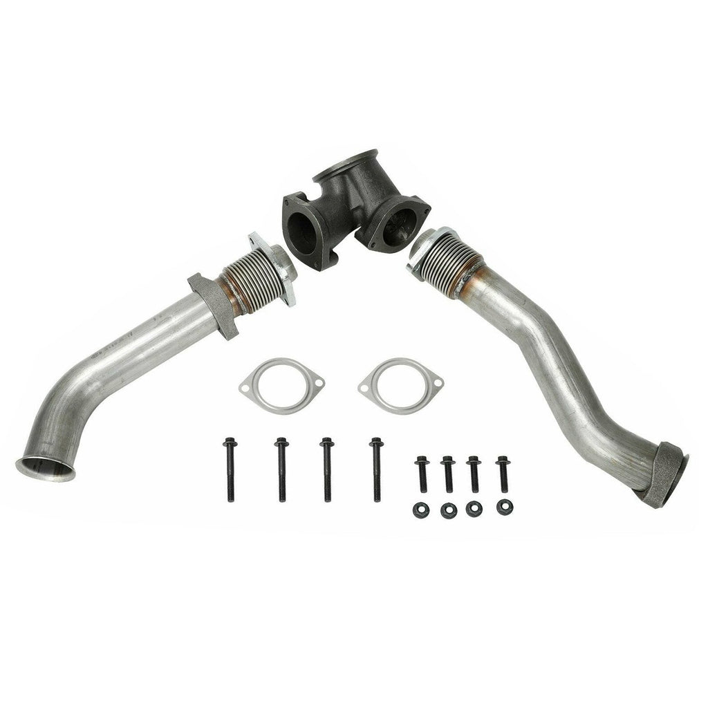 EBP Delete 7.3 Up Pipes NON EBPV Exhaust Outlet Adapter &Pedestal 1999-2003 Ford 7.3 Powerstroke