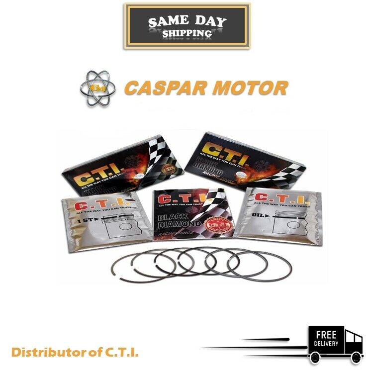C.T.I. BLACK DIAMOND 10-086-02 PISTON RING SET 08-15 MITSUBISHI LANCER 4B11 2.0L