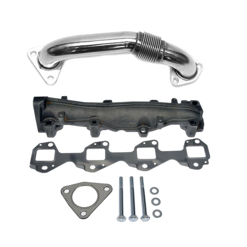 LLY LBZ LMM LML Duramax Exhaust Manifold NO PINCH Upgrade & Uppipe Kit 01-15 Chevrolet GM 6.6 Diesel