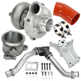 For 94-97 Ford 7.3L Turbo Charger Kit+Pedestal Exhaust Housing Up Pipes+Air Hose