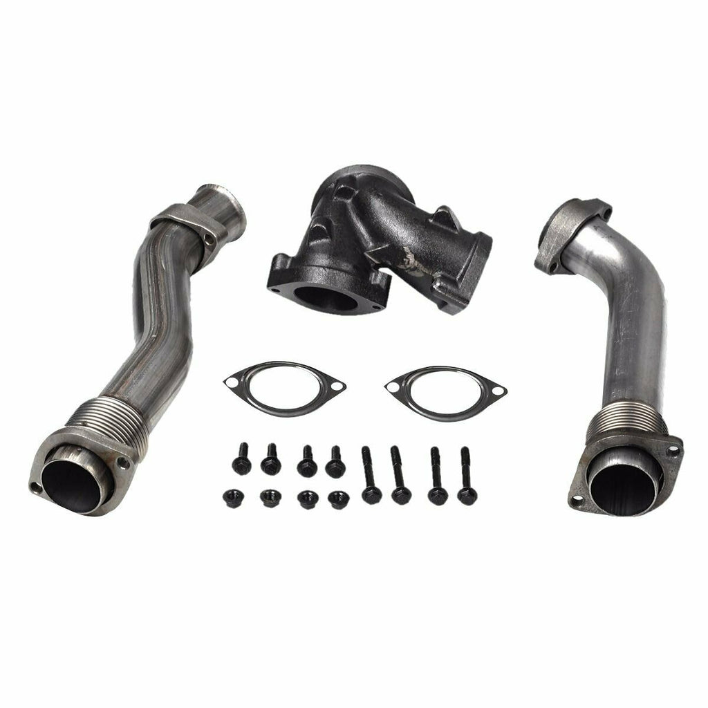 For 99.5-03 Ford 7.3 Powerstroke Diesel Bellowed Up Pipes Turbo Pedestal&Housing