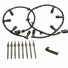 Load image into Gallery viewer, Right + Left Glow Plug Harness w/ 8pcs Glow Plugs Fit 2004-2010 Ford 6.0L Diesel